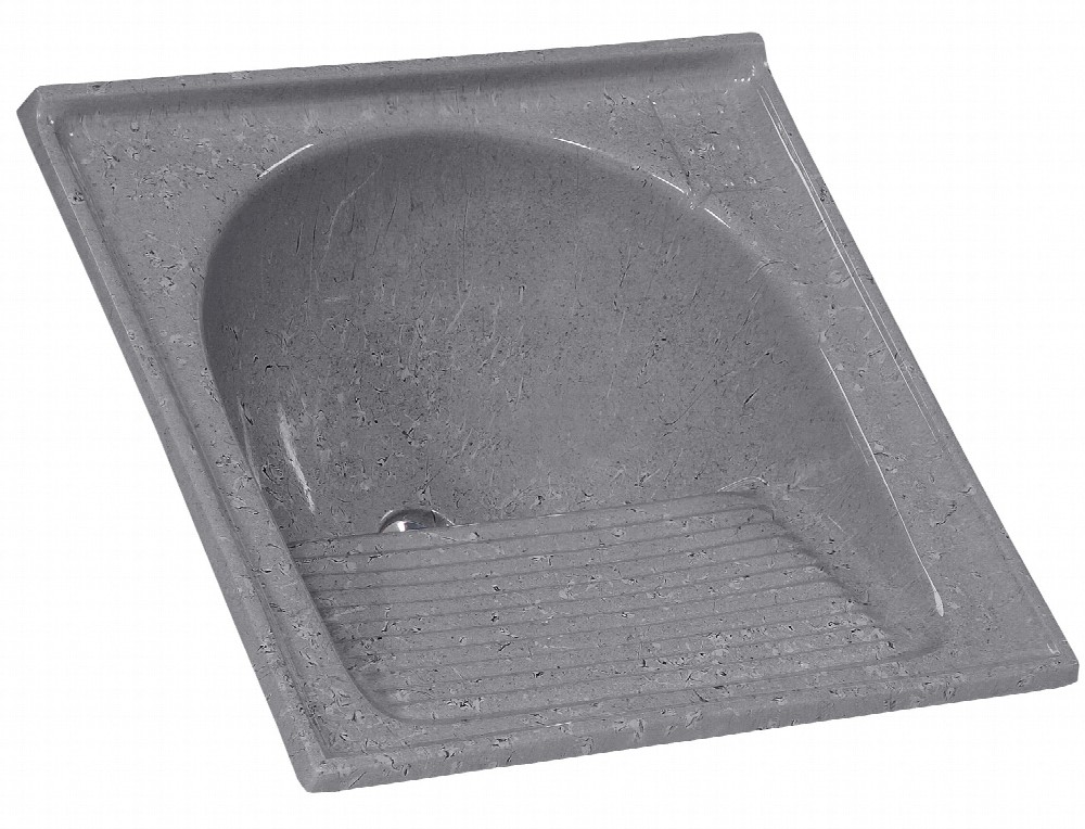 Tanque 1 Cuba Marmo Fibra Cinza 60x60 Ajr